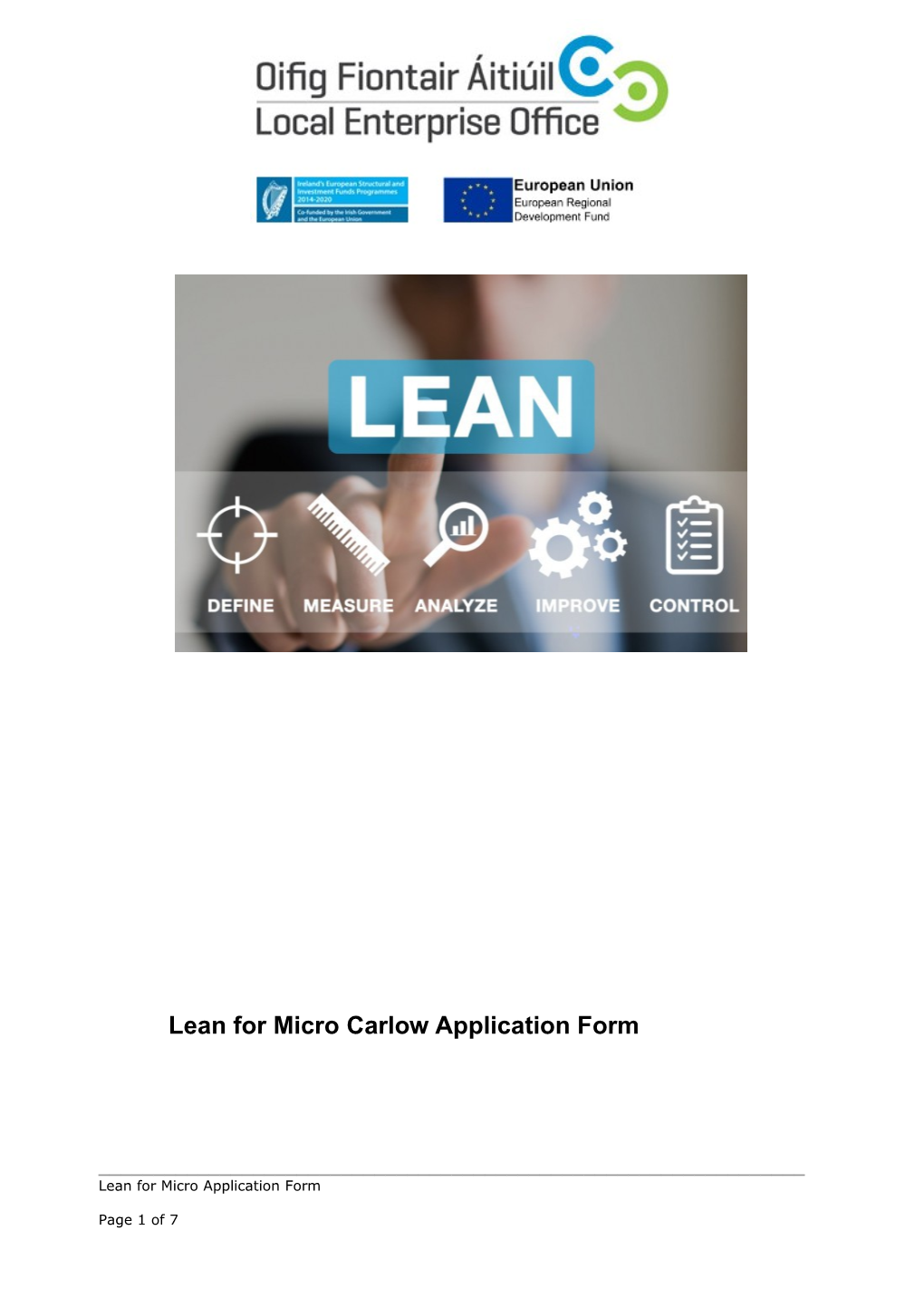 Lean for Micro Carlowapplication Form