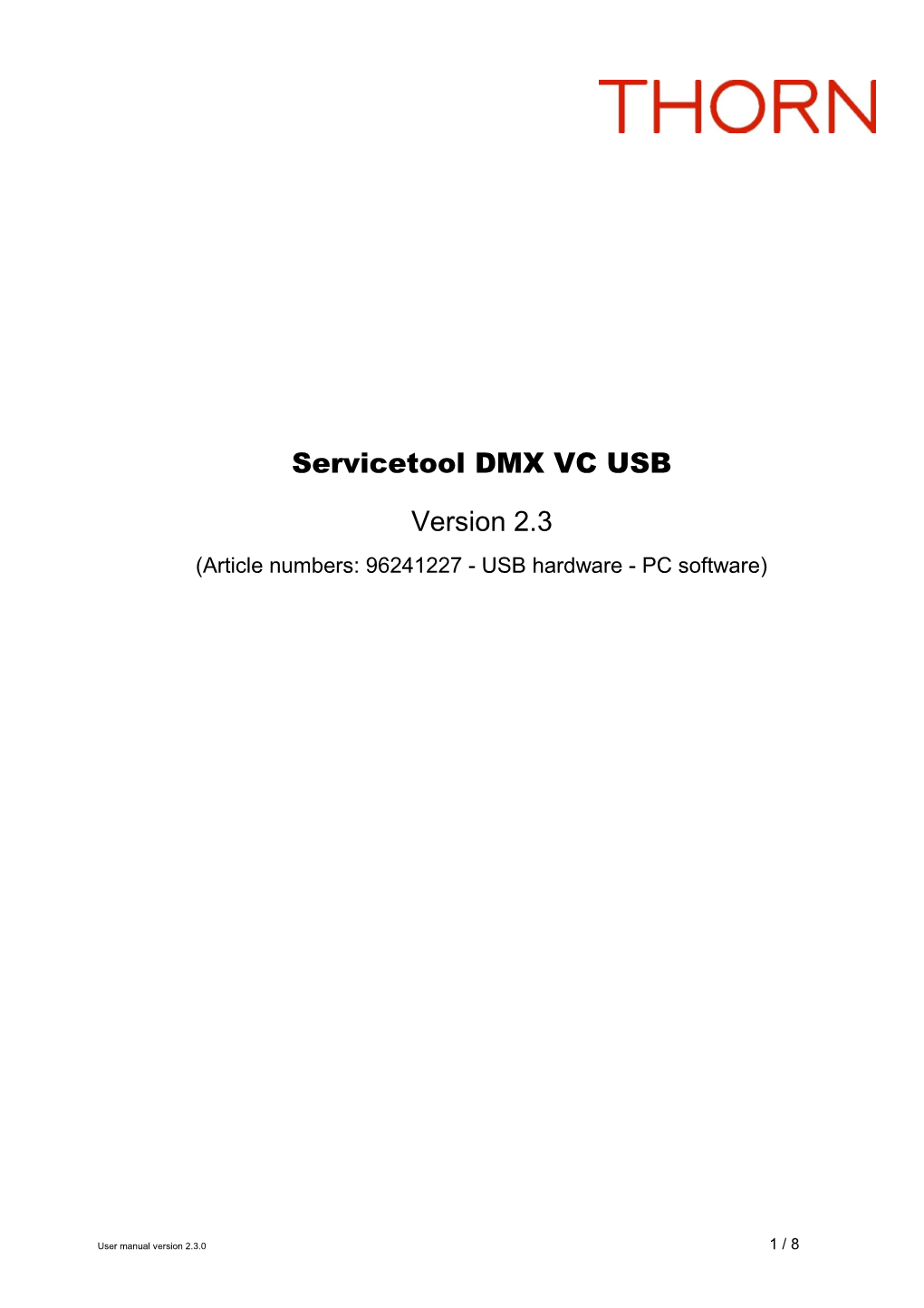 Manual - Servicetool DMX VC USB