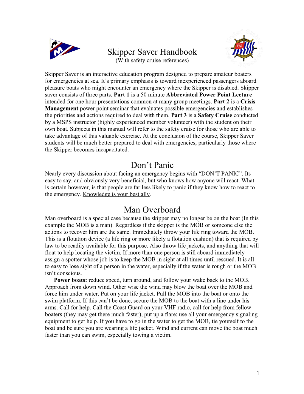 Skipper Saver Handbook