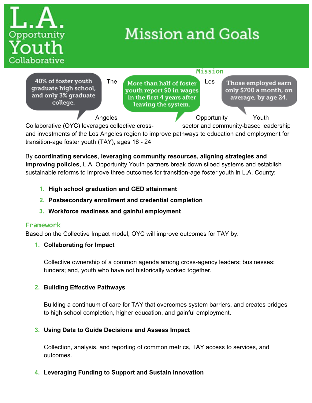 The Los Angeles Opportunity Youth Collaborative (OYC) Leveragescollective Cross-Sector