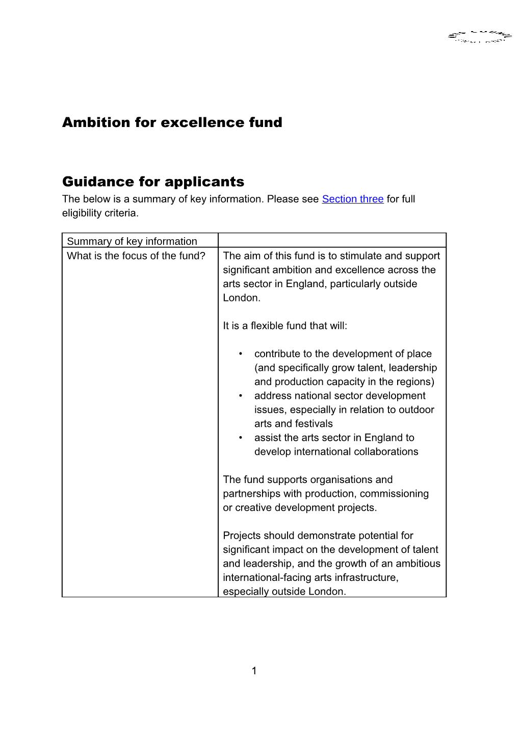 Ambition for Excellence Fund