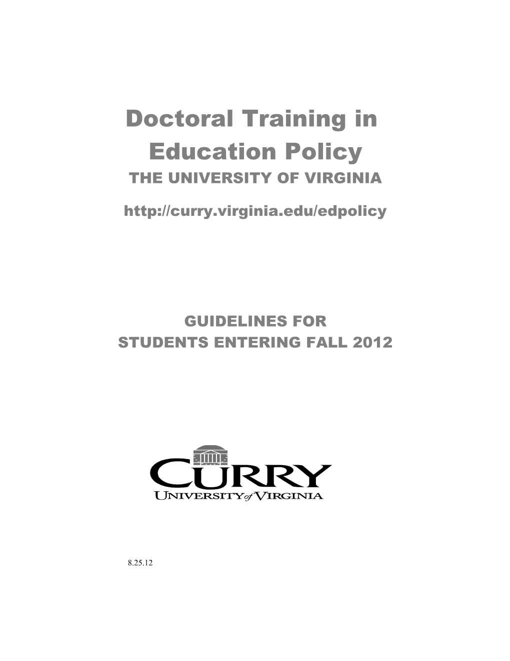 Doctoral Training In