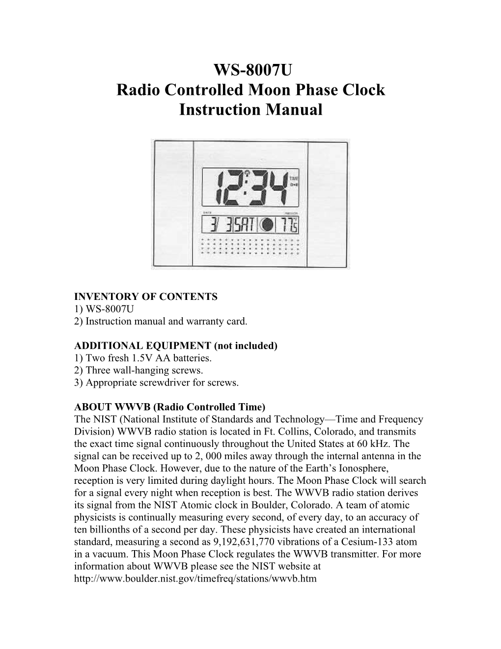 Radio Controlled Moon Phase Clock