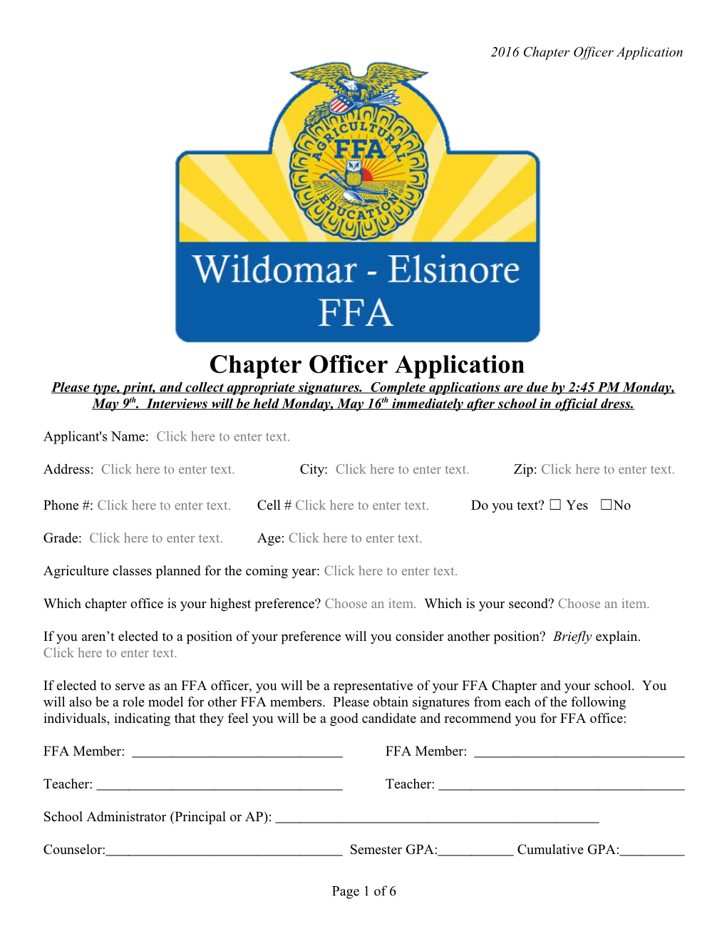 2016Chapter Officer Application
