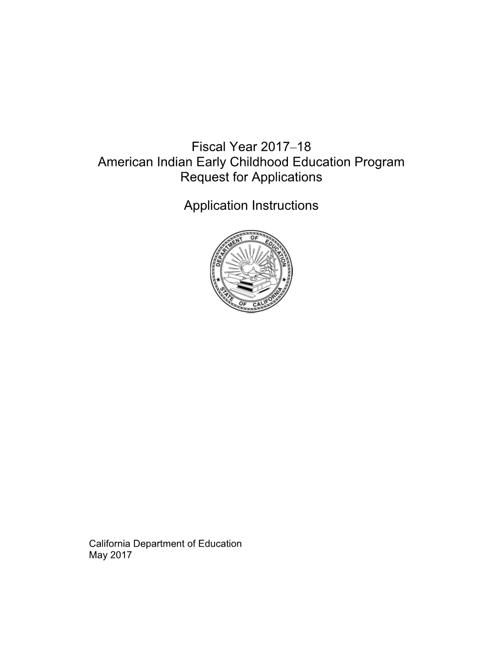 RFA-17: AIECE - Child Development (CA Dept of Education)