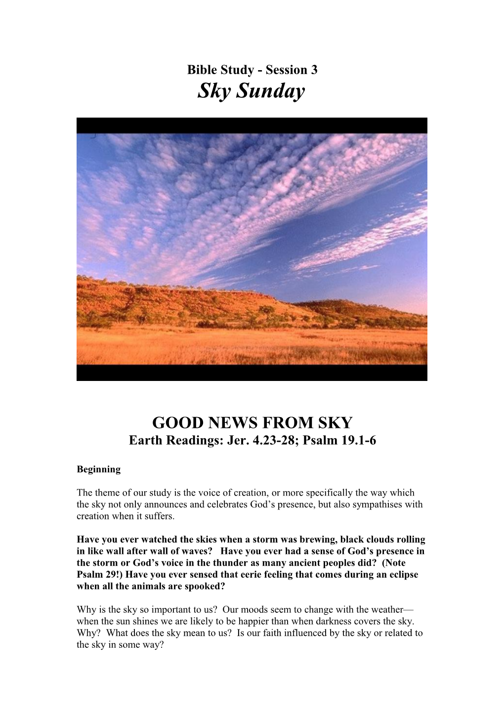 Good News from Sky