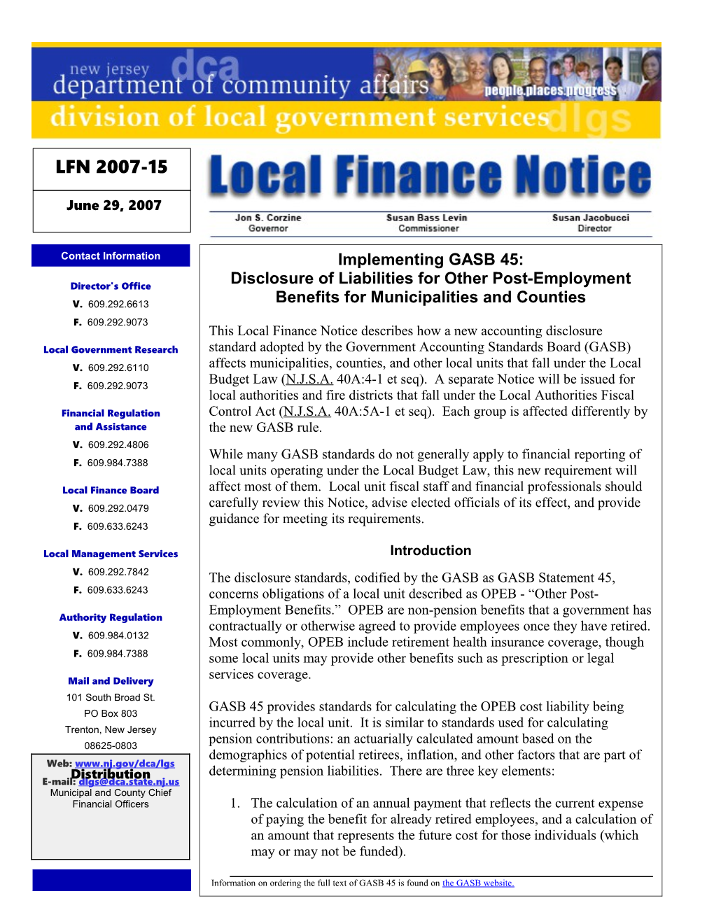 Local Finance Notice 2007-15June 29, 2007Page 1