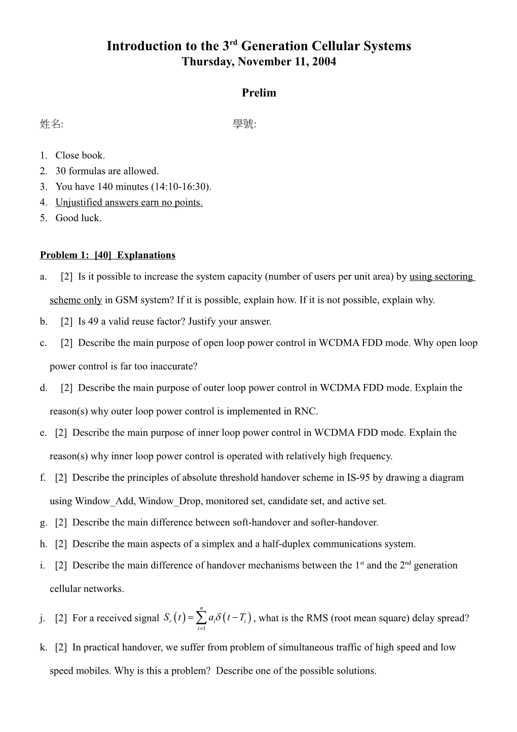 Introduction to the 3Rd Generation Cellular Systems