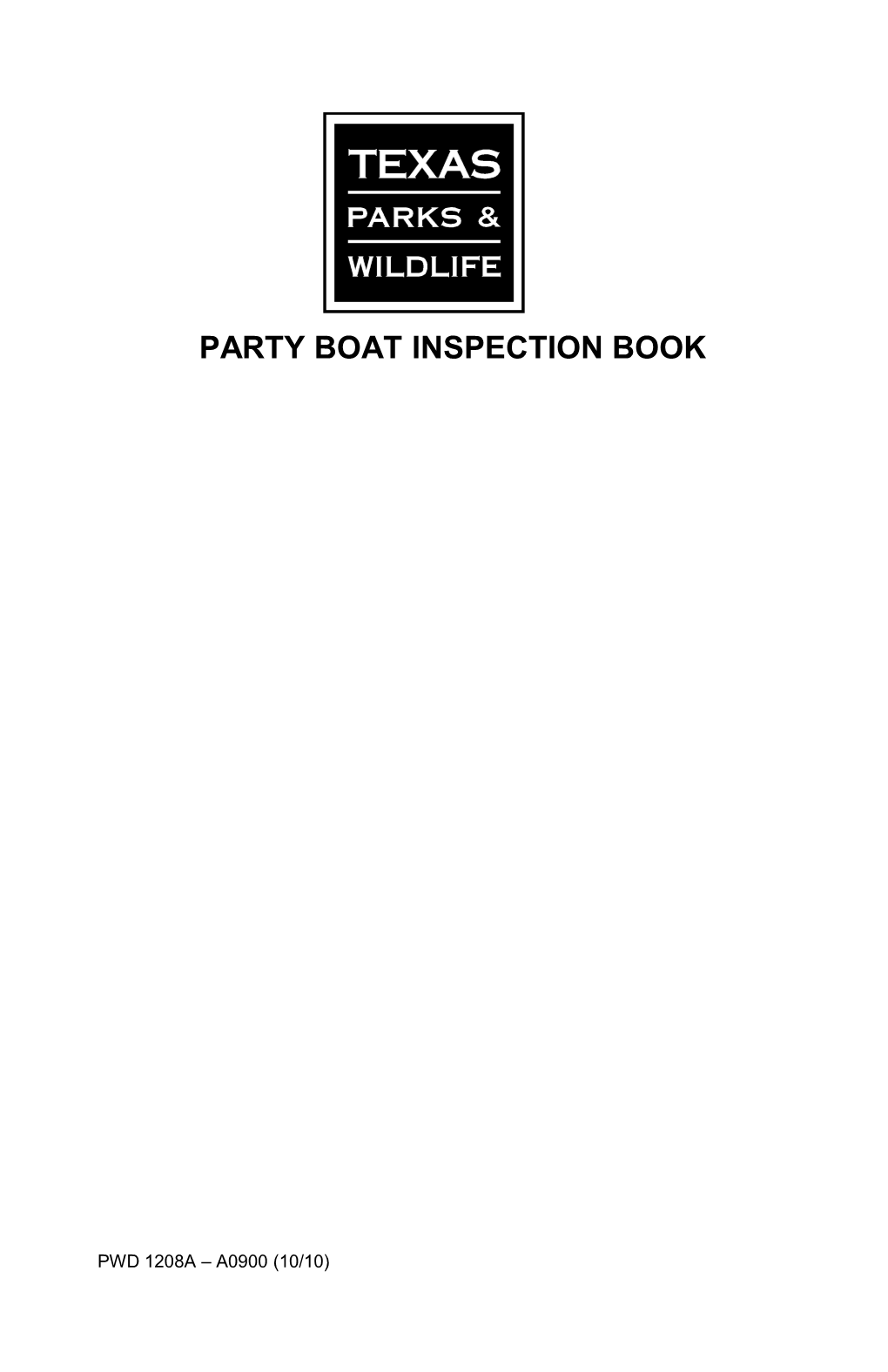 Party Boat Inspection Book