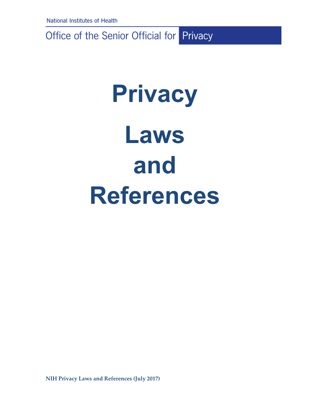 NIH Privacy Laws and References (July2017)
