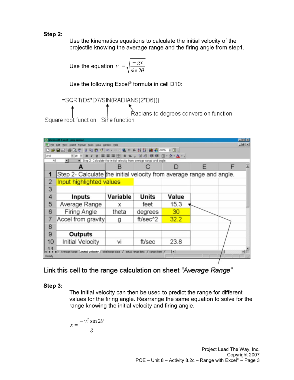 Activity 8.2C - Range with Excel