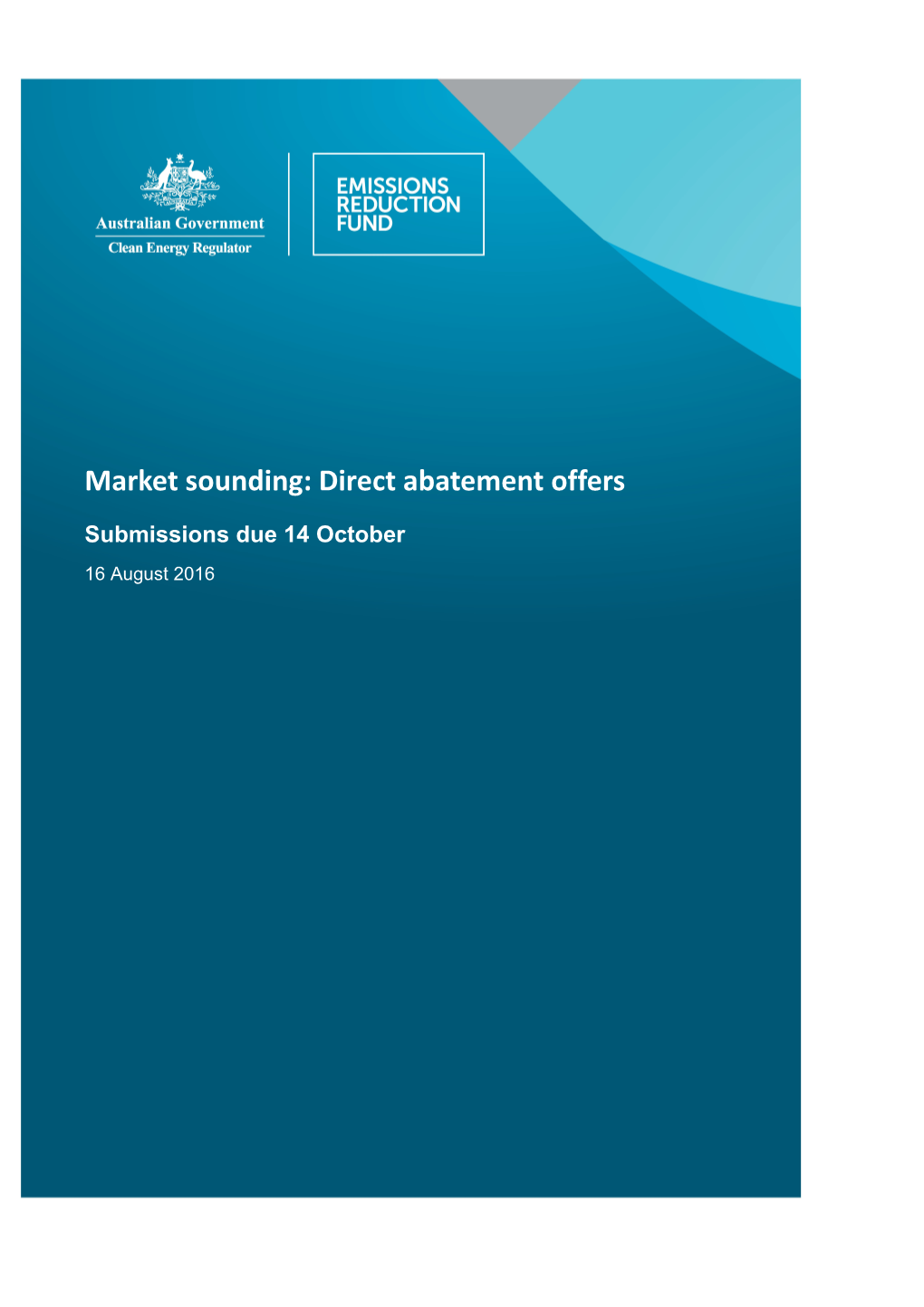 Market Sounding Paper - Direct Abatement Offers