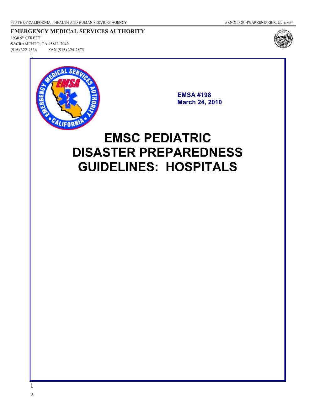Prehospital Care of Children in Disasters