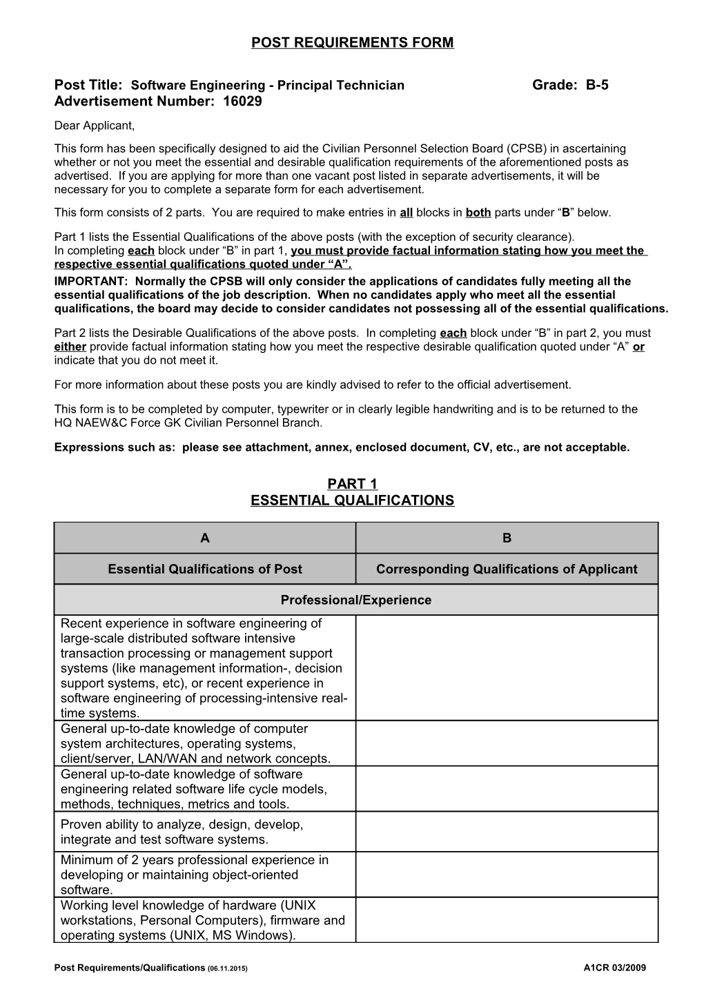 Post Title: Software Engineering - Principal Techniciangrade: B-5