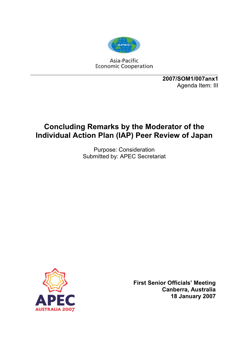 Iap Peer Review of Japan