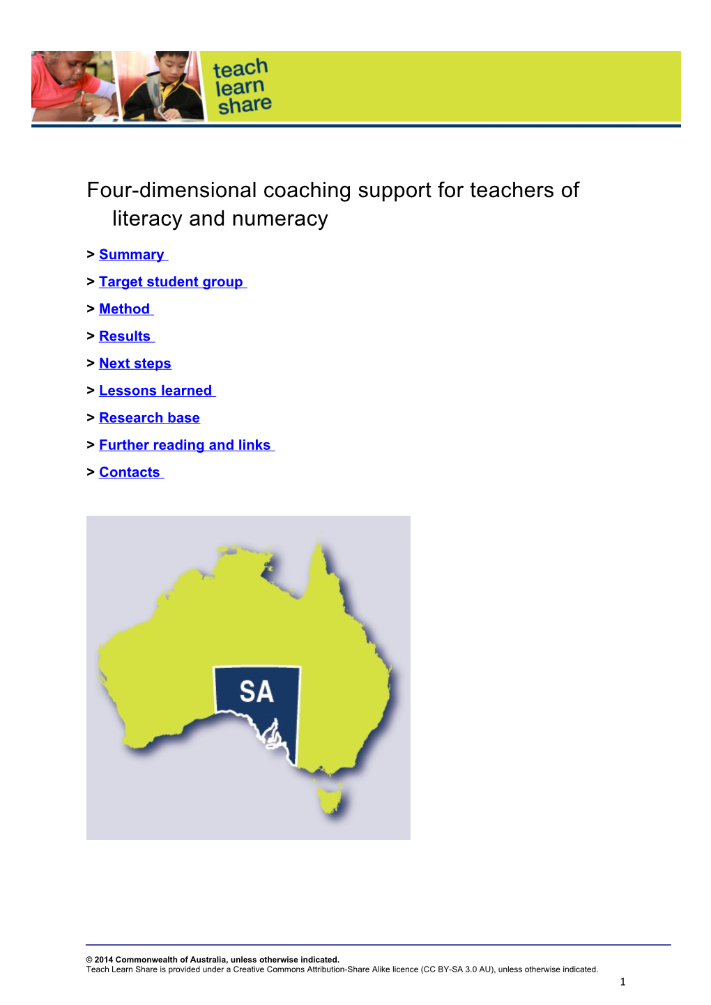 Four-Dimensional Coaching Support for Teachers of Literacy and Numeracy