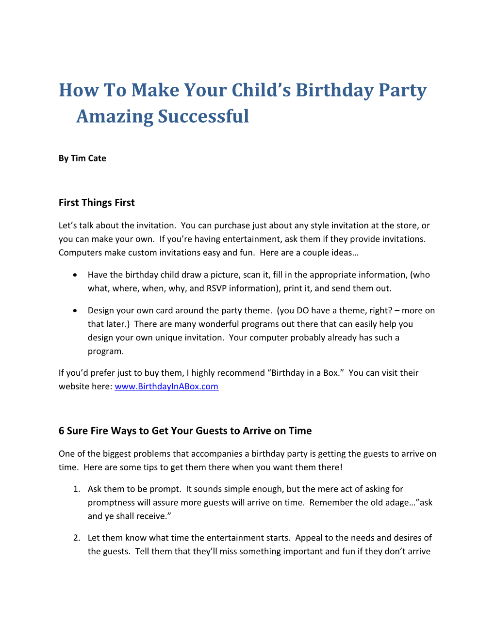 How to Make Your Child S Birthday Party Amazing Successful