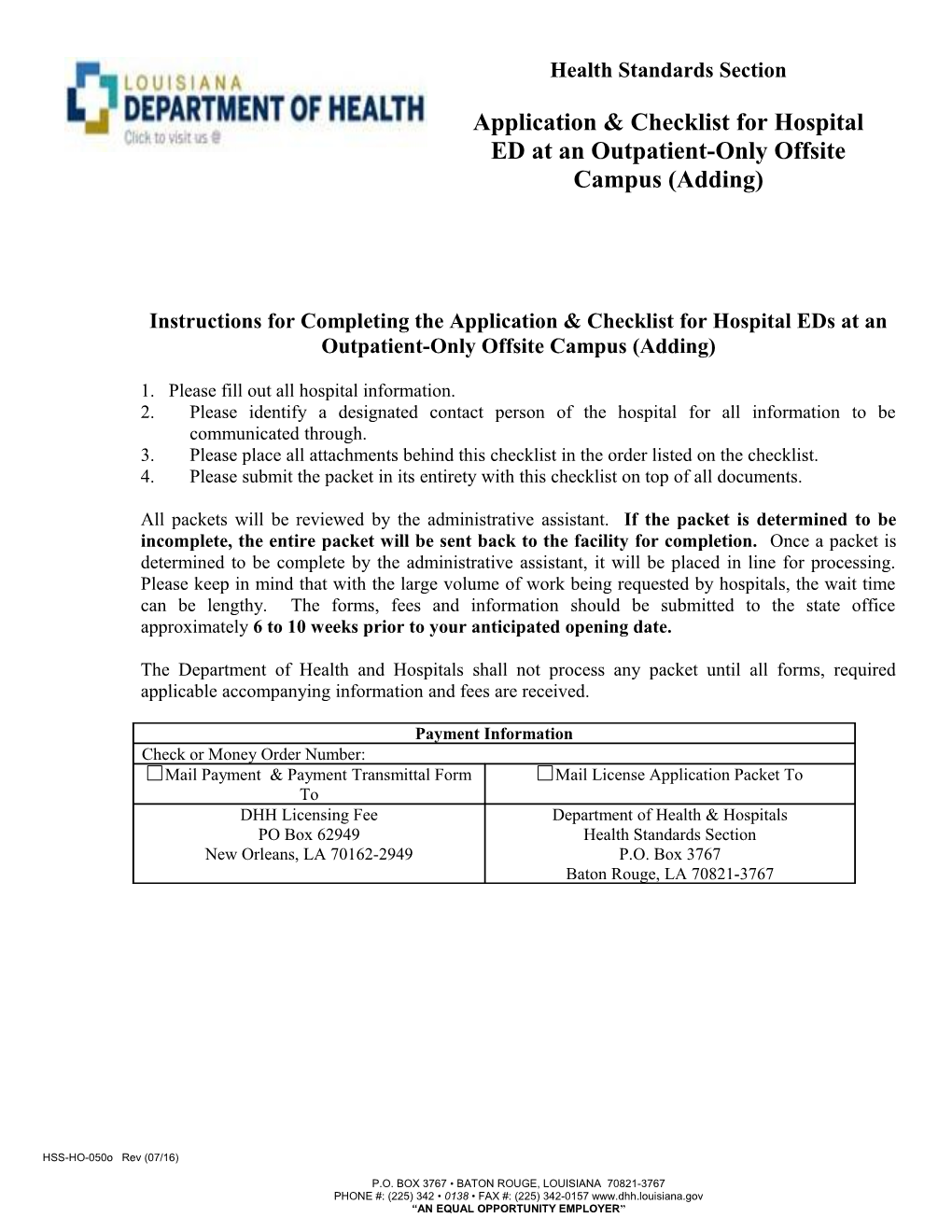 Application & Checklist for Hospital Edat an Outpatient-Onlyoffsite Campus (Adding)Page1