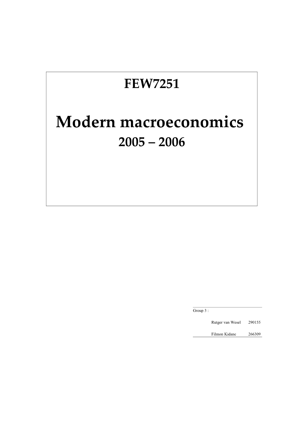 Advanced Modern Macroeconomicsgroup 3