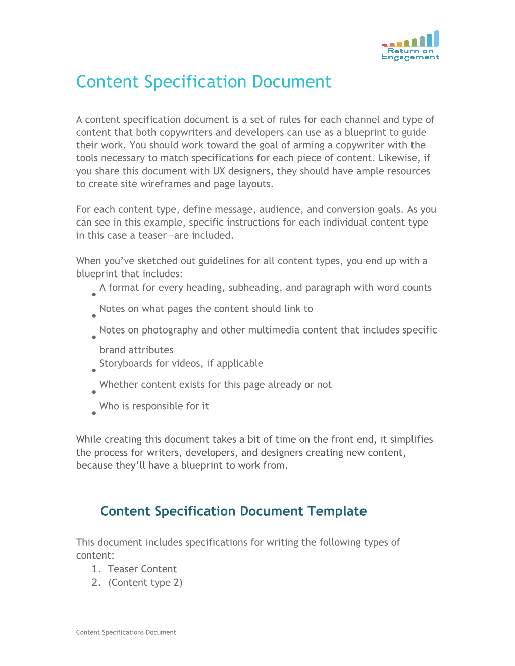 Content Specification Document