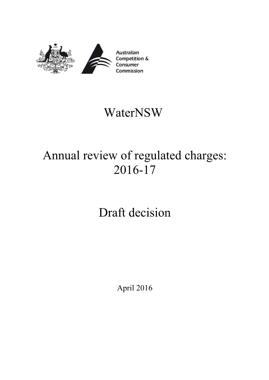 Annual Review of Regulated Charges: 2016-17