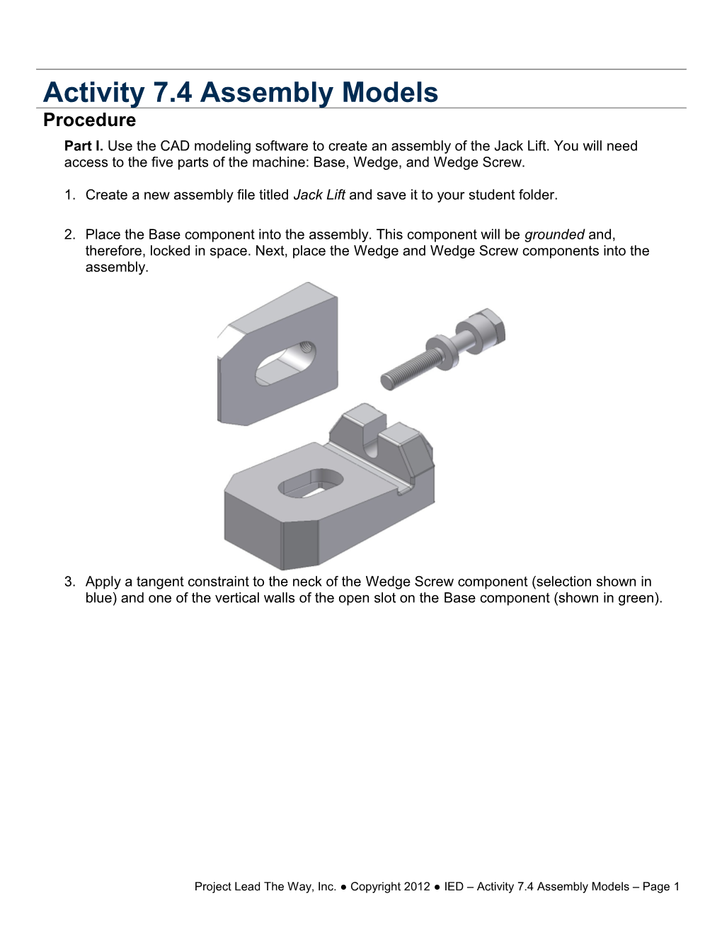 Activity 7.4 Assembly Models