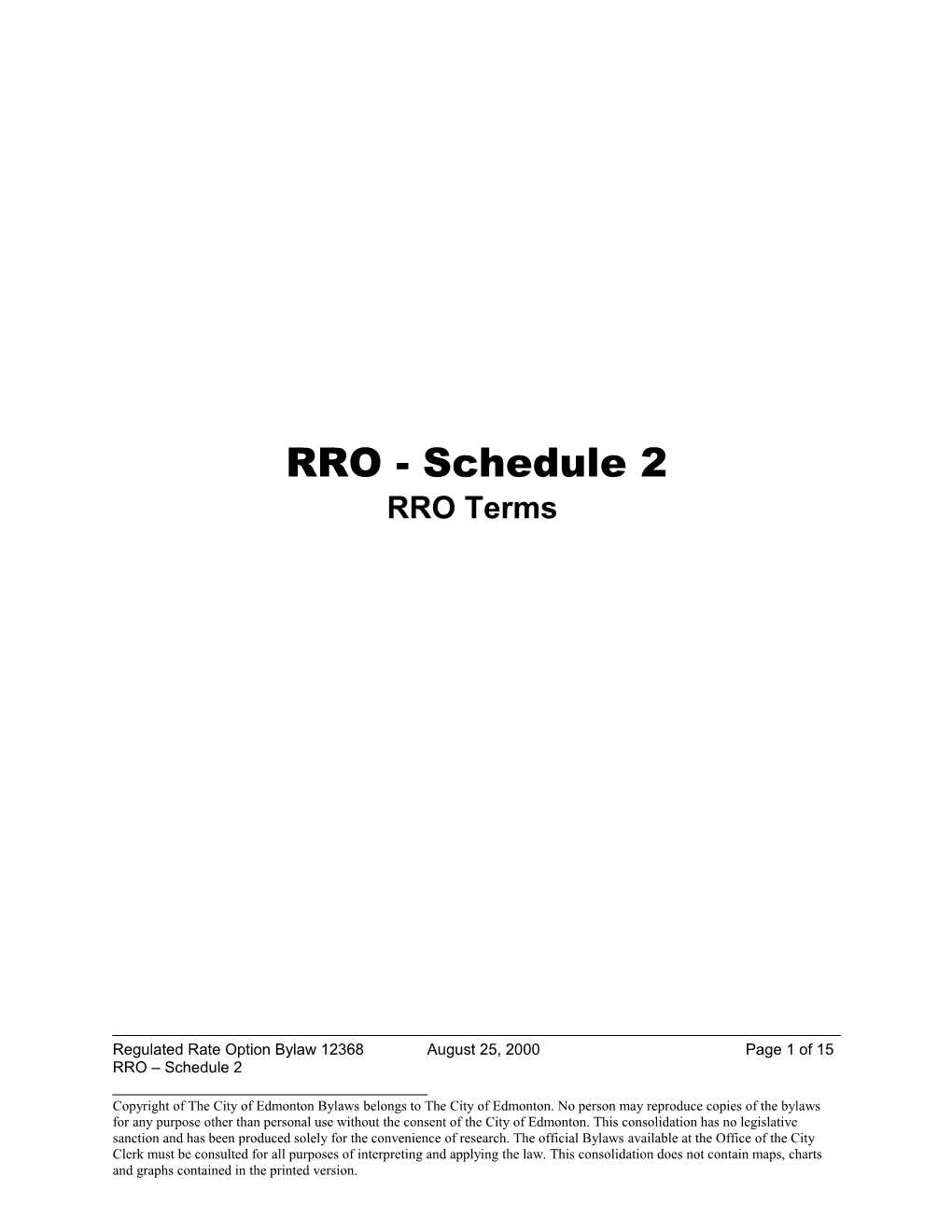Regulated Rate Option Bylaw Schedule 2 12368