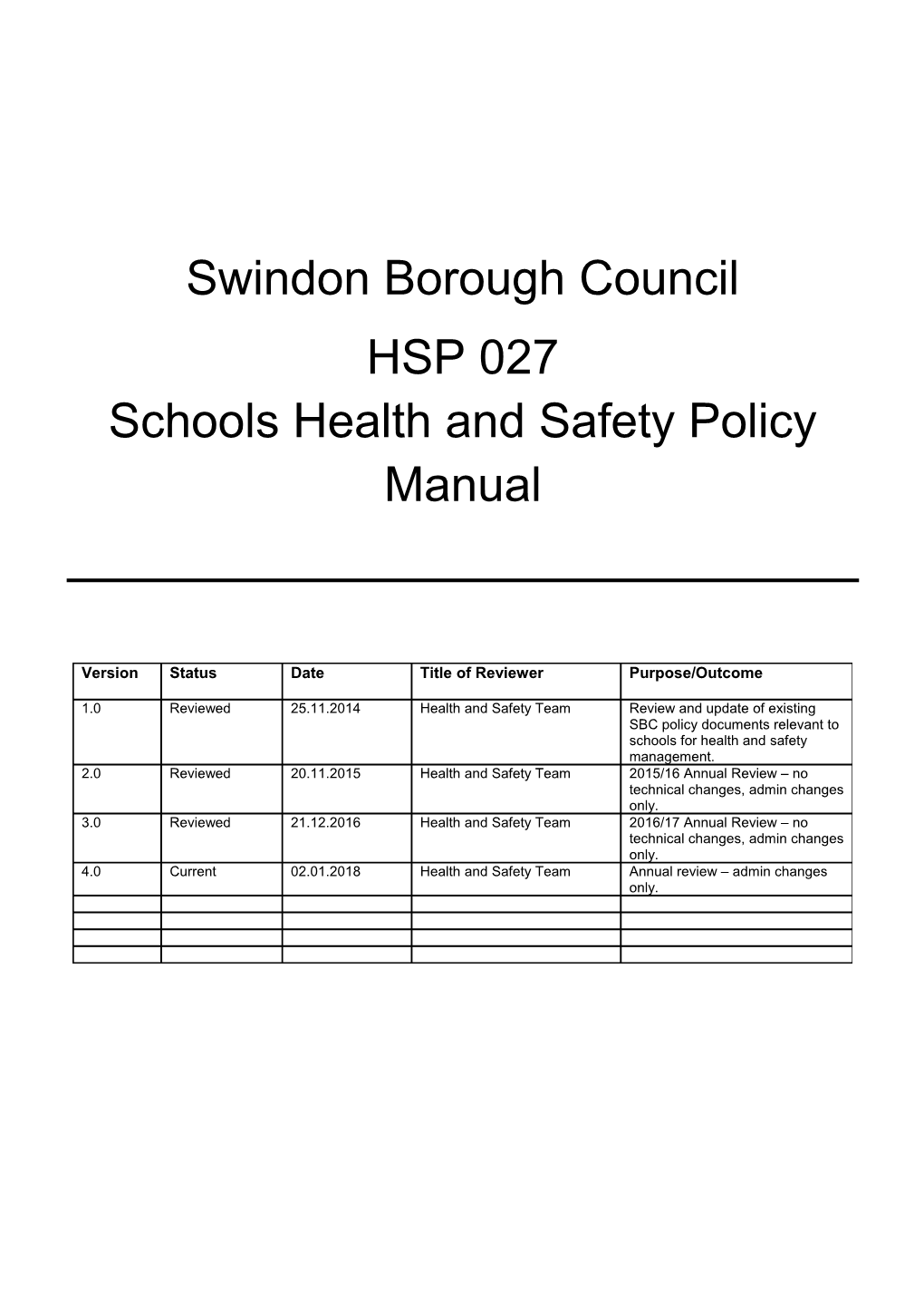 Schools Health and Safety Policy Manual