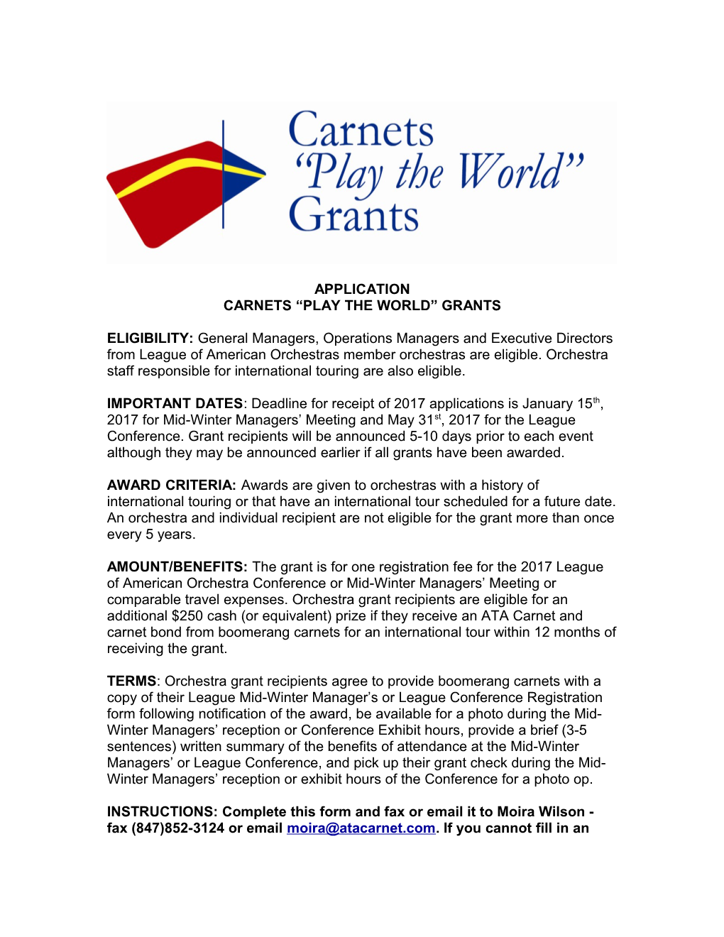 Carnets Play the World Grants