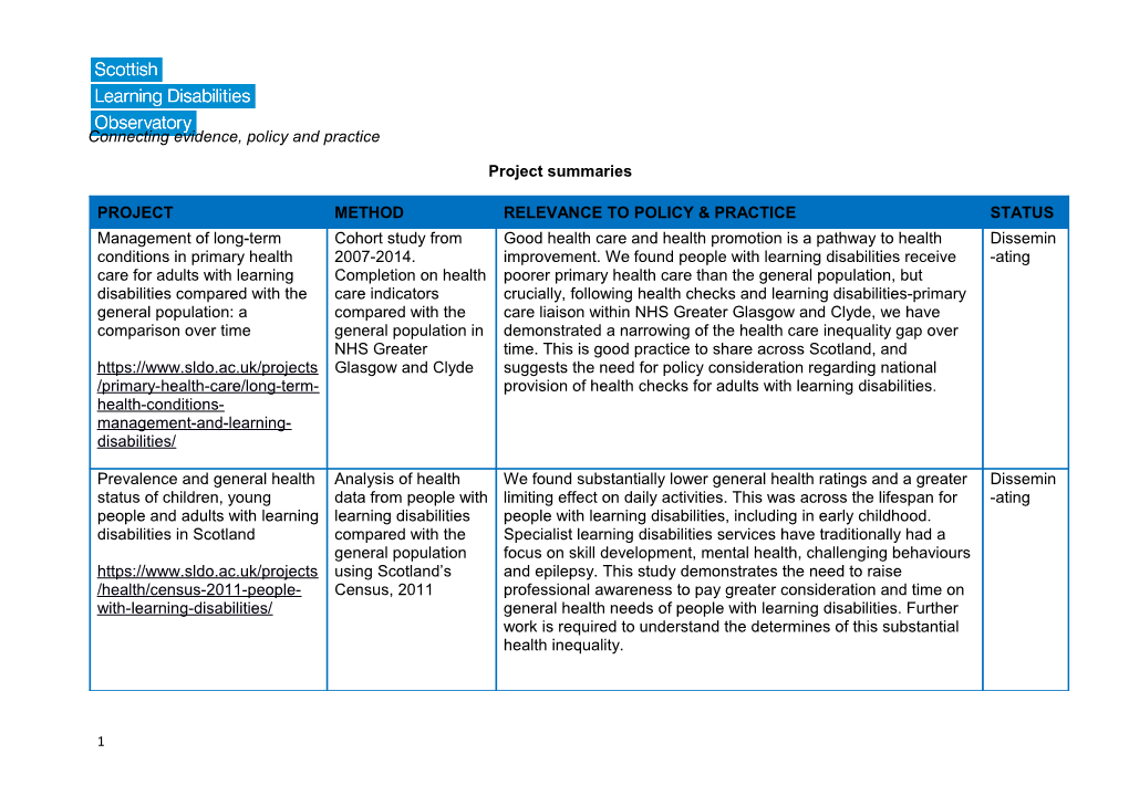 Connecting Evidence, Policy and Practice