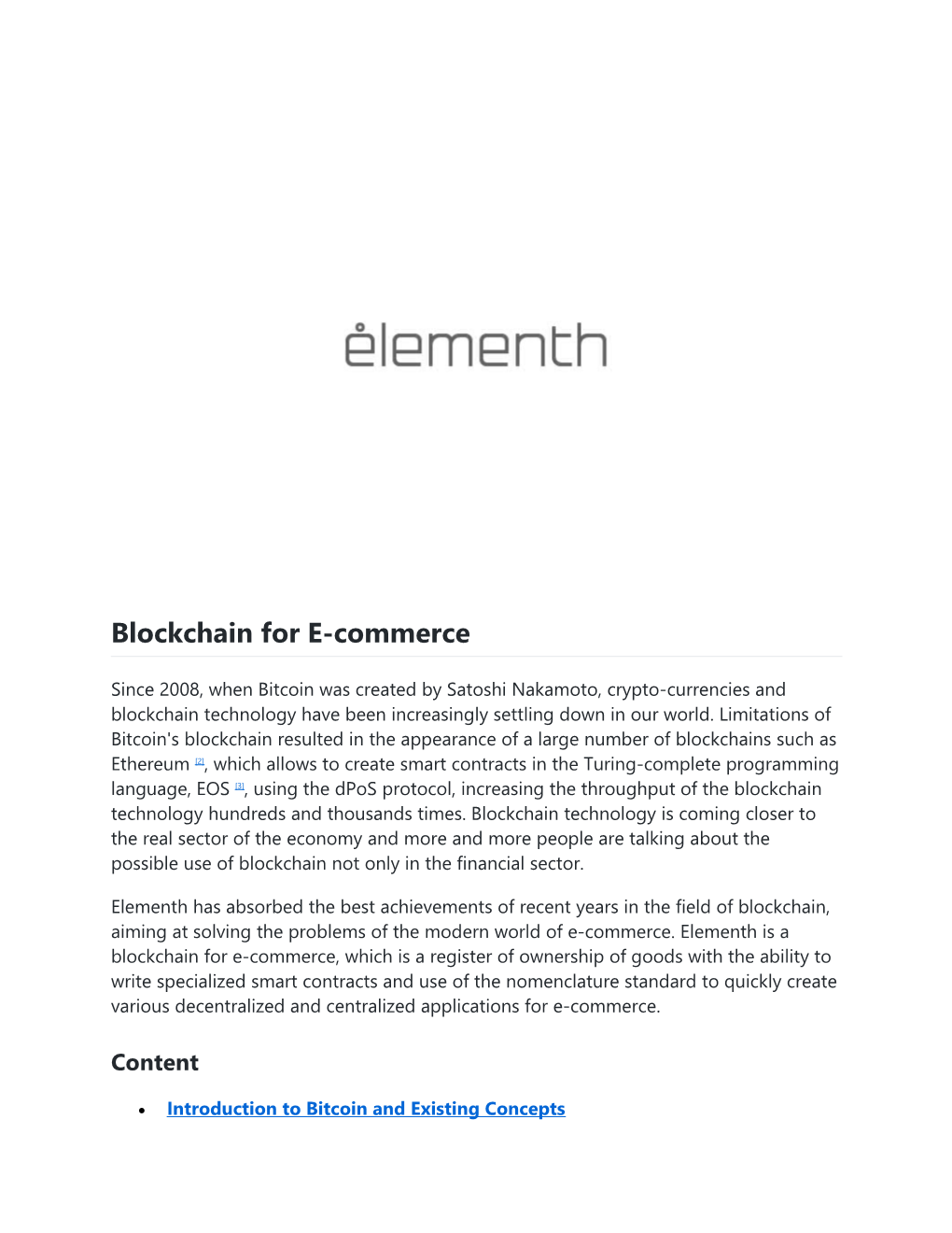 Blockchain for E-Commerce