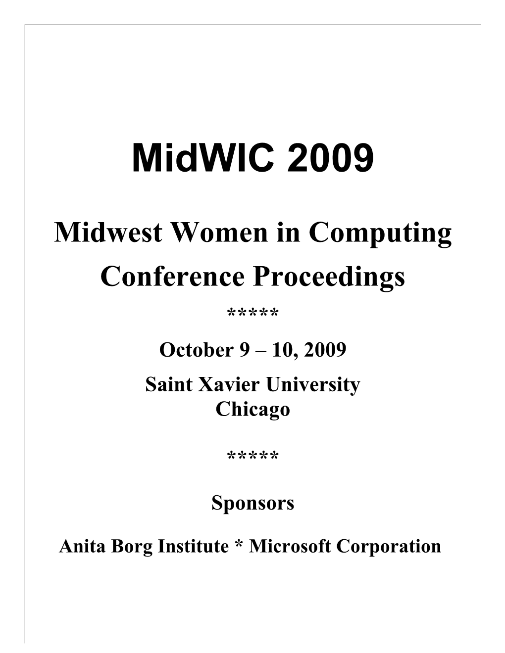 Midwic Conference Proceedings
