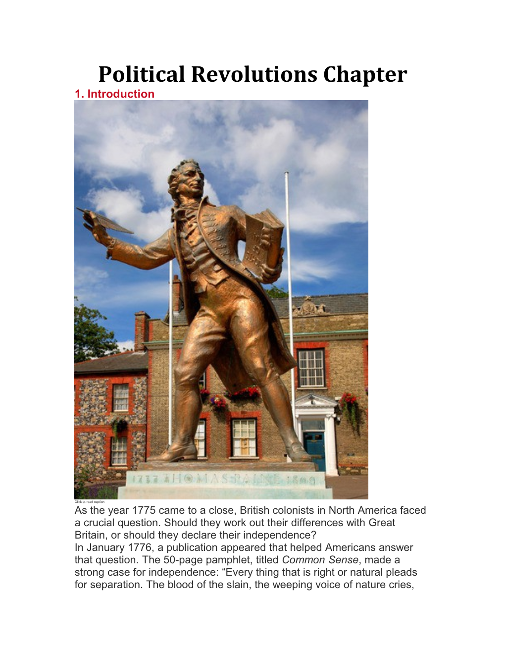 Political Revolutions Chapter