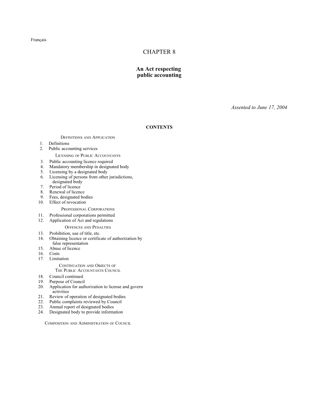 Public Accounting Act, 2004, S.O. 2004, C. 8 - Bill 94