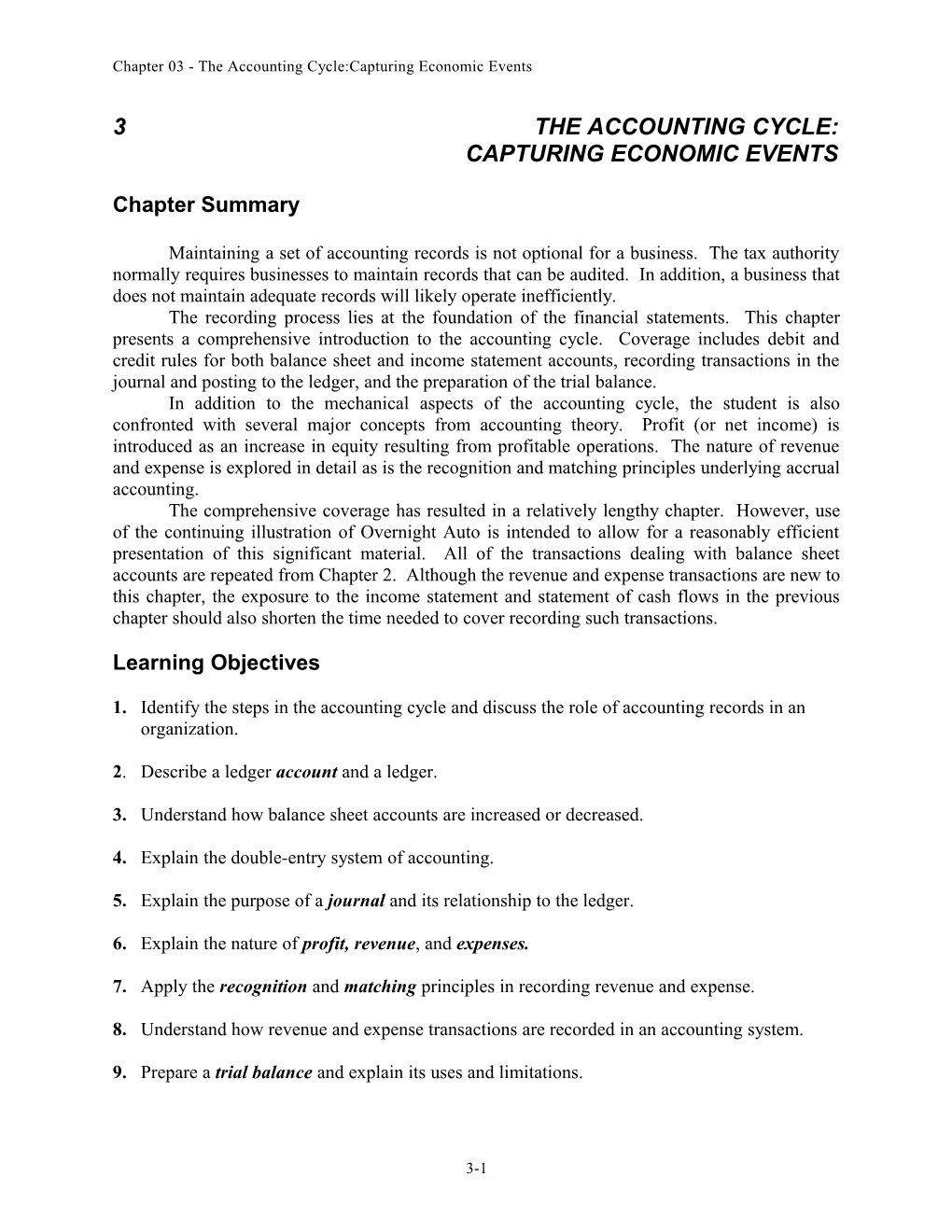 Chapter 03 - the Accounting Cycle:Capturing Economic Events