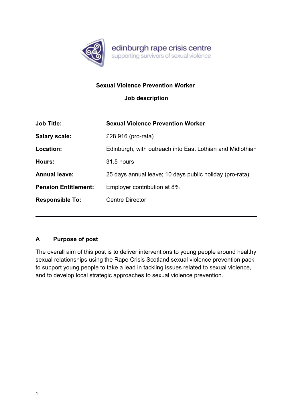 Sexual Violence Prevention Worker