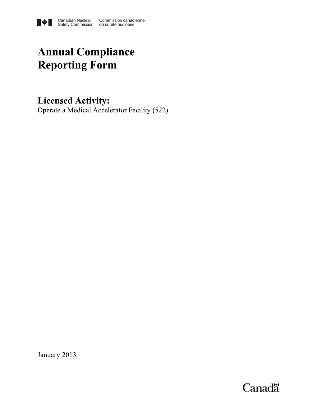 Annual Compliance Reporting Form