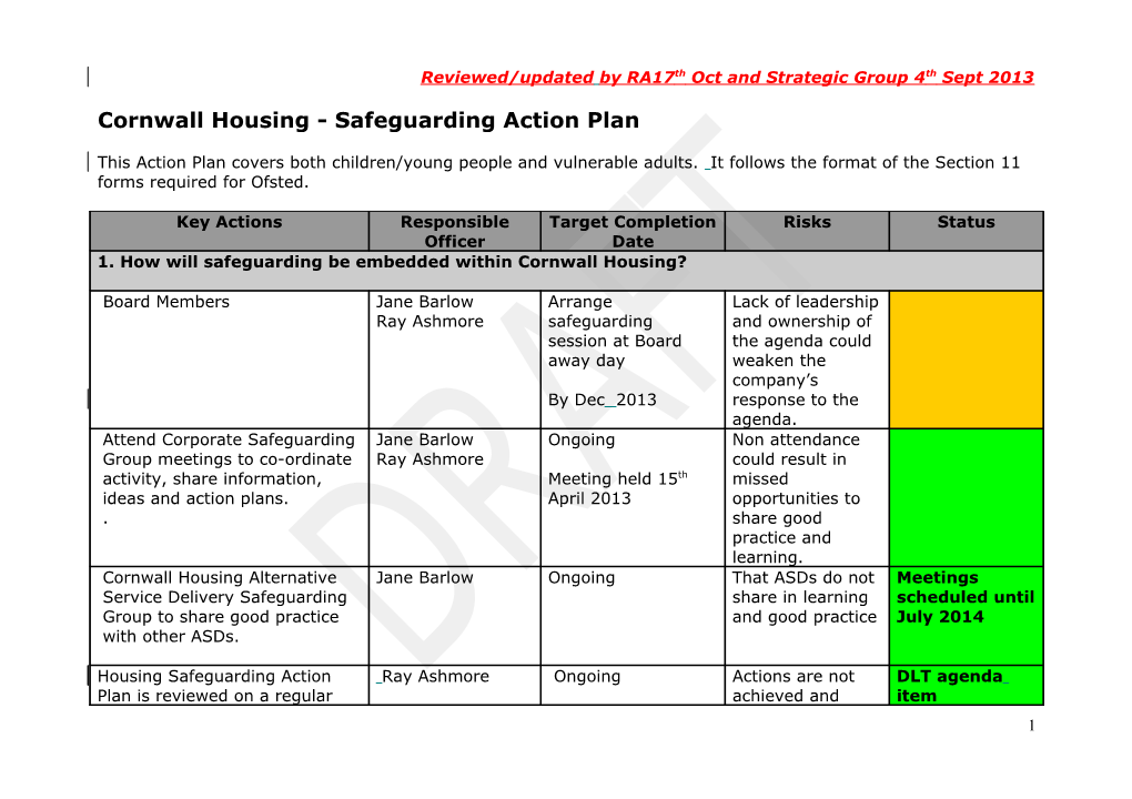 EP&E Safeguarding Action Plan