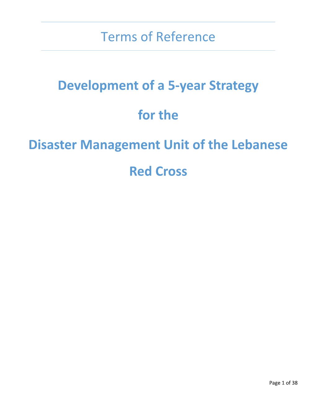 Disaster Management Unit of the Lebanese Red Cross