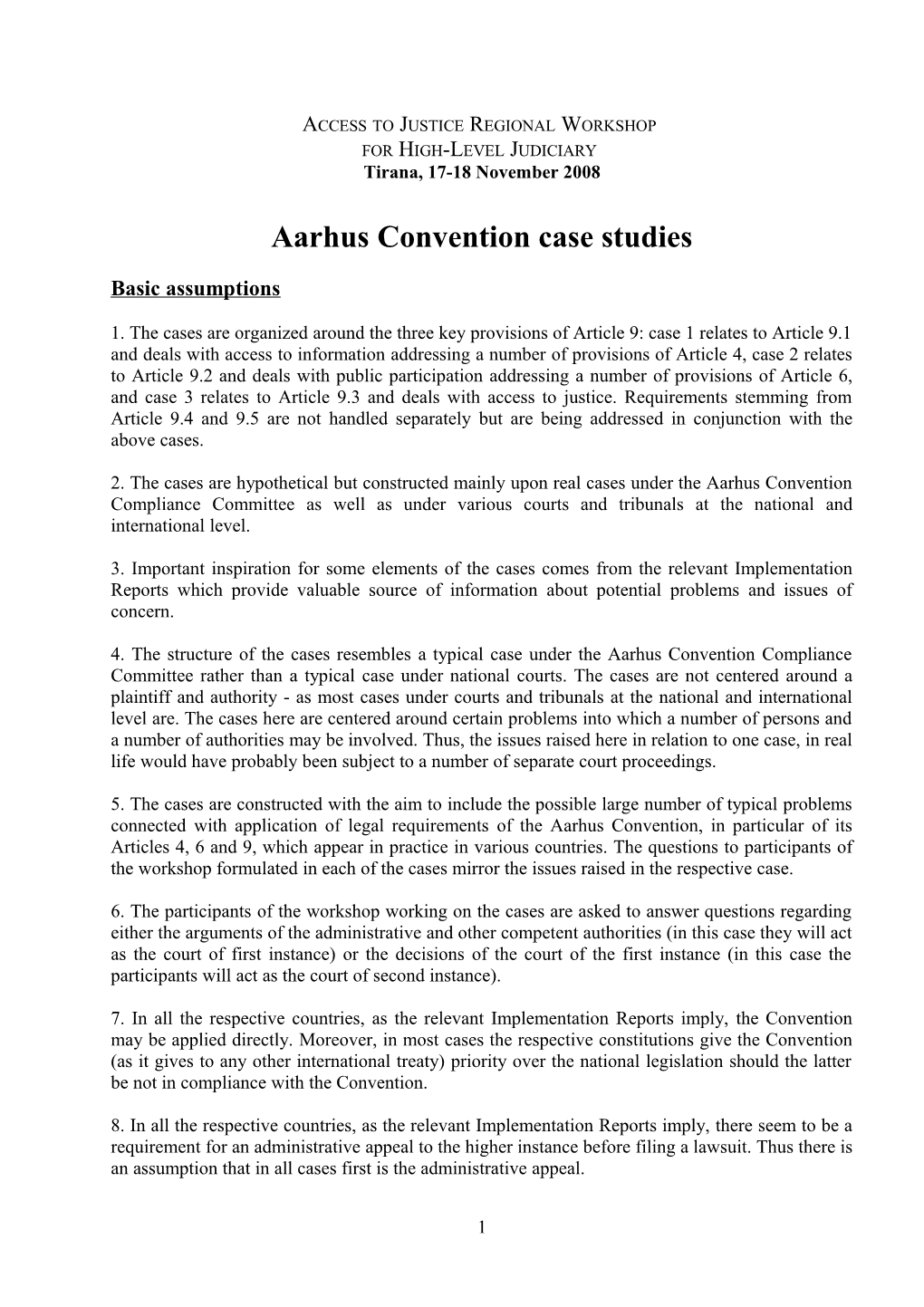 Aarhus Convention Case Studies
