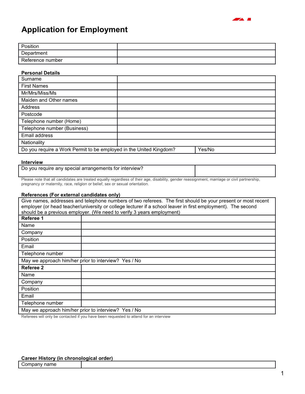 Application Form FSA