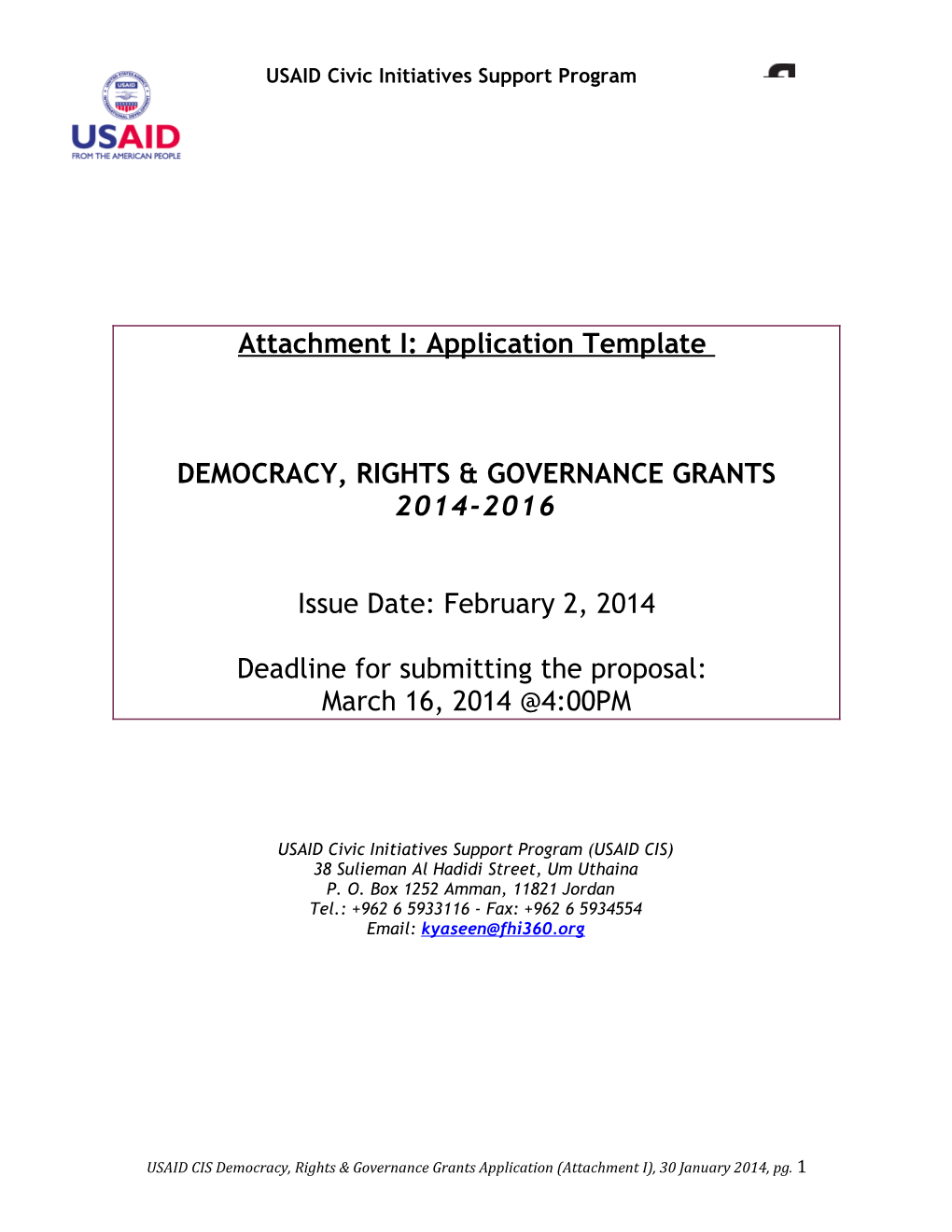 Democracy, Rights & Governance Grants