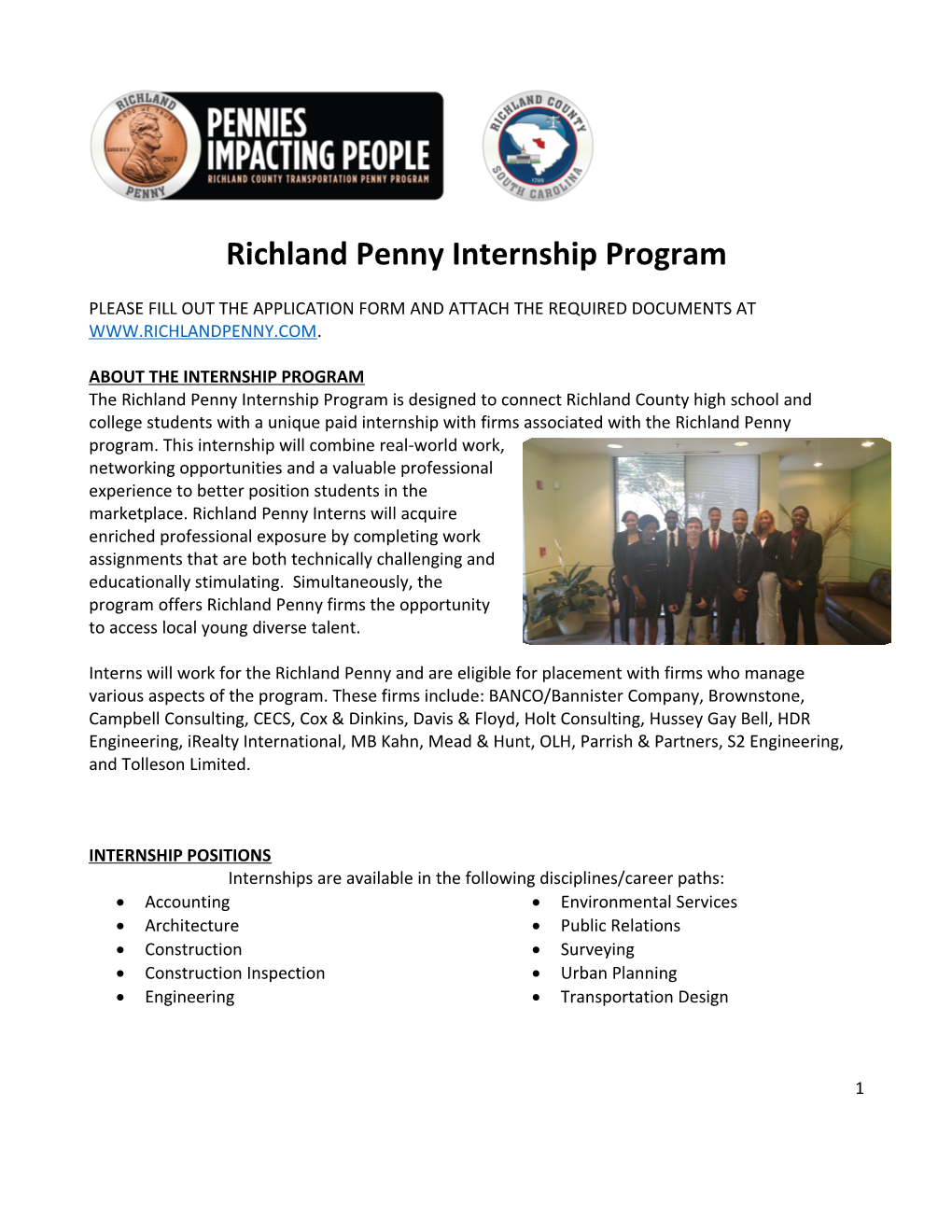 Richland Penny Internship Program