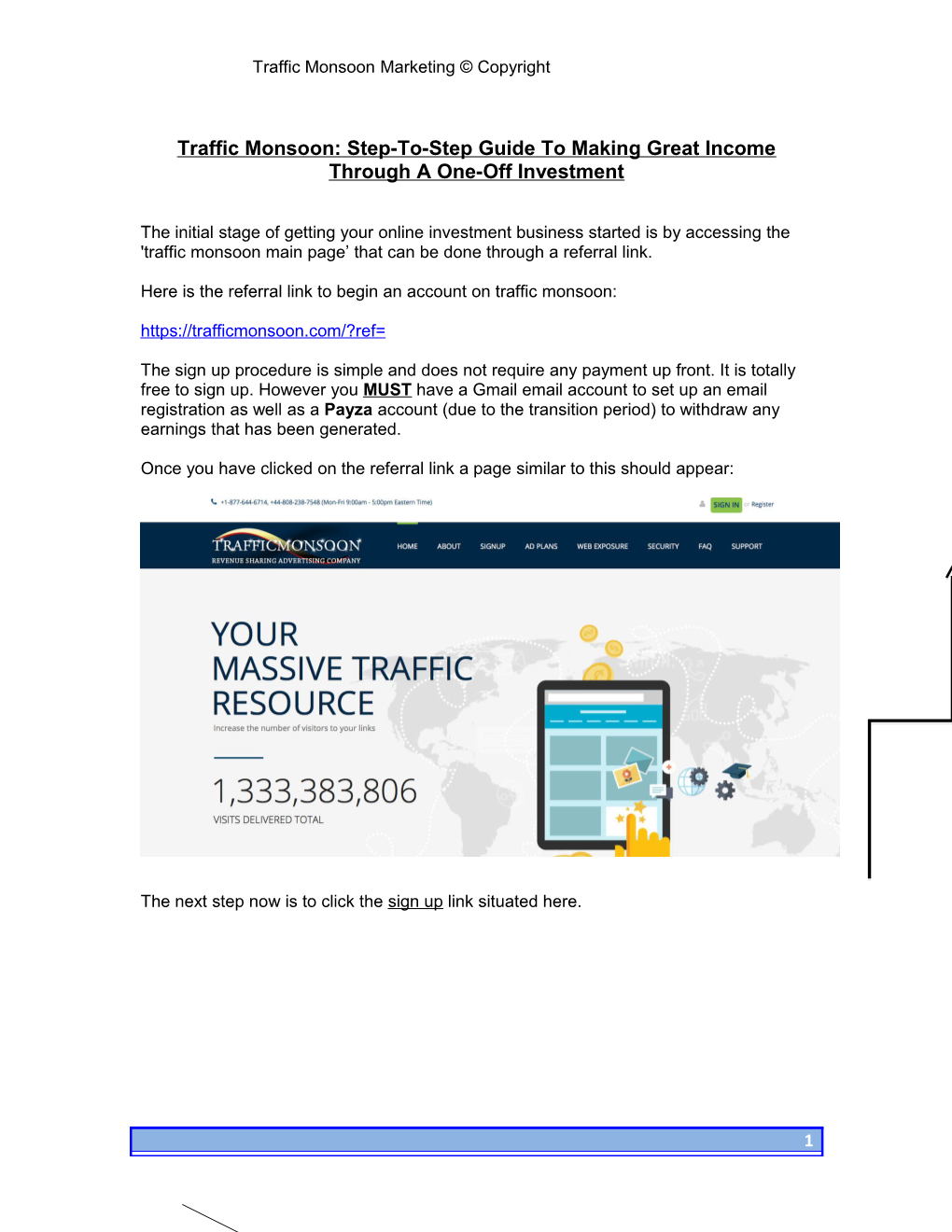 Traffic Monsoon: Step-To-Step Guide to Making Great Income Through a One-Off Investment