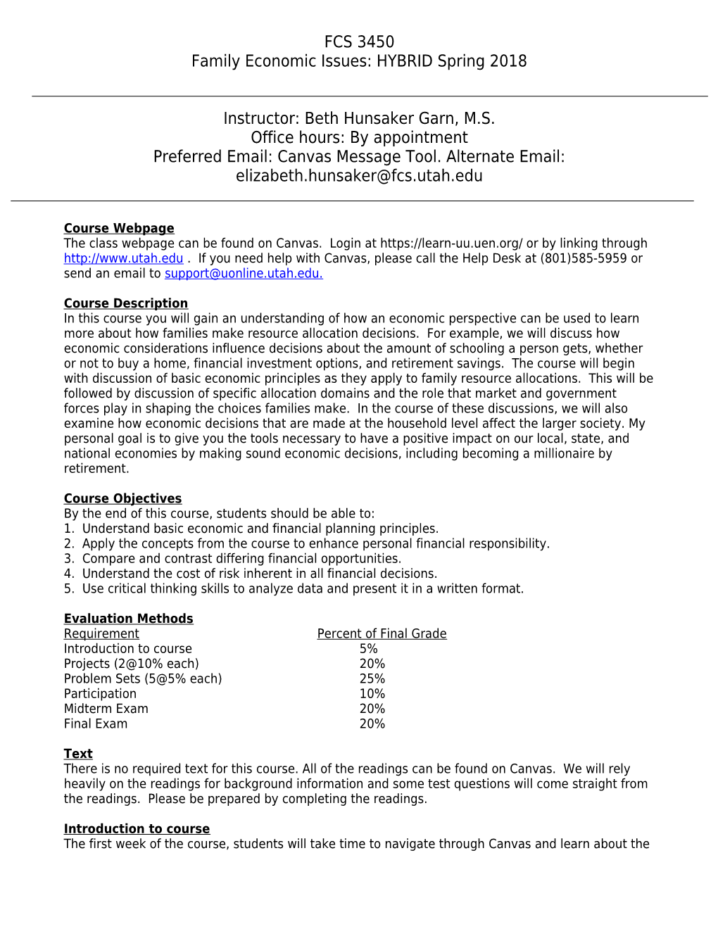 FCS 3450-003 Family Economic Issues