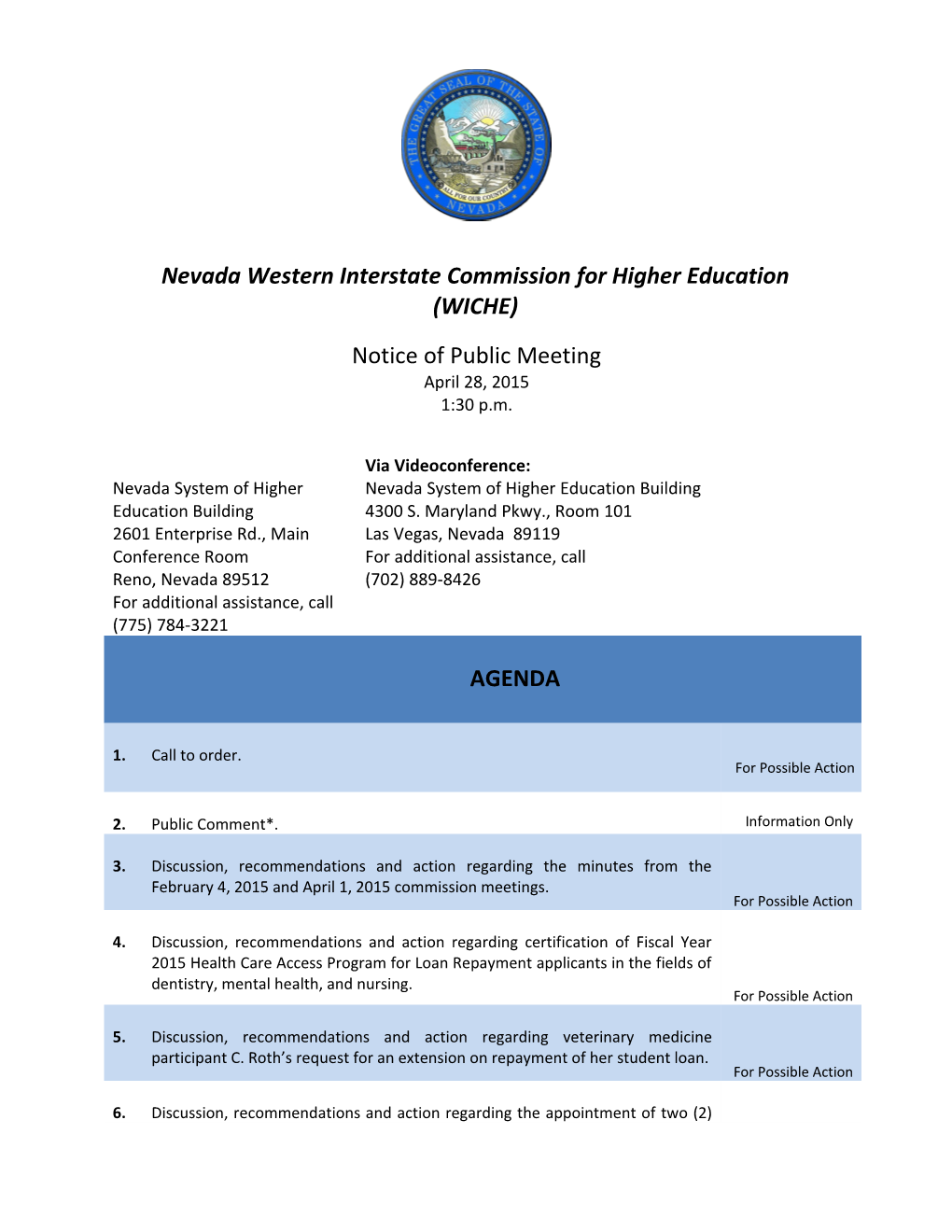 Nevada Western Interstate Commission for Higher Education