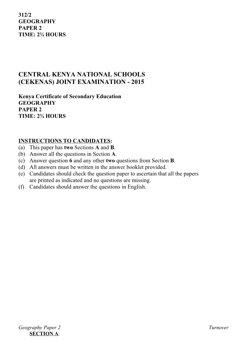 Central Kenya National Schools