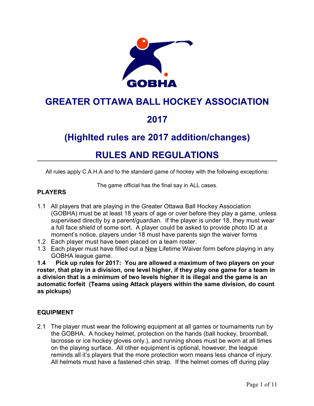 Greater Ottawa Ball Hockey Association