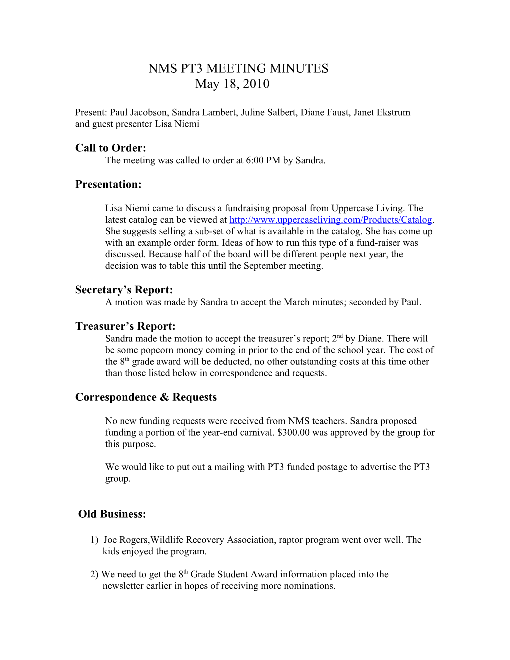 Nms Pt3 Meeting Minutes