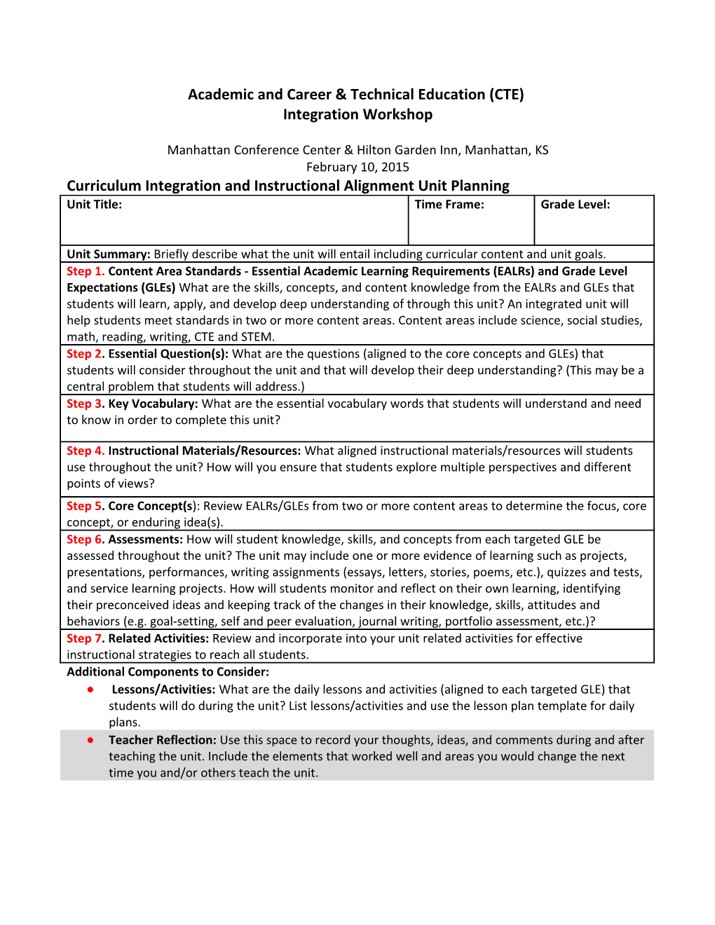 Academic and Career & Technical Education (CTE)